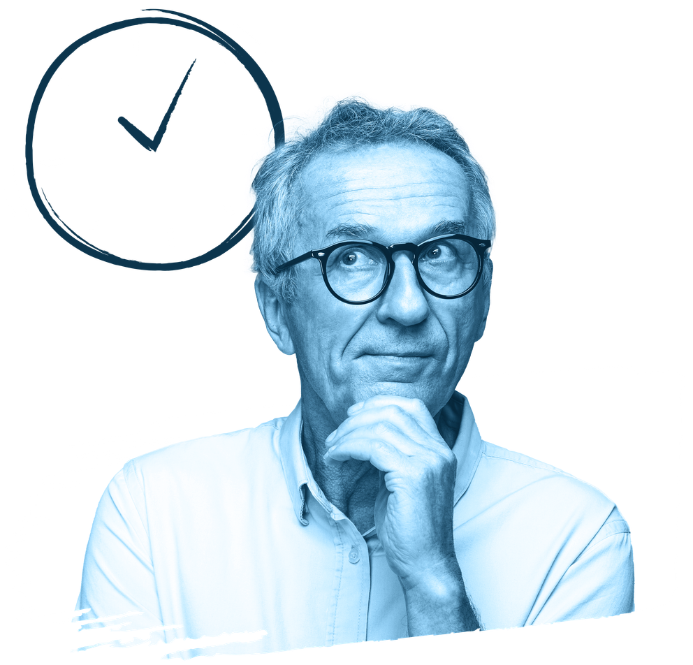 LD Persona mature man glasses Clock