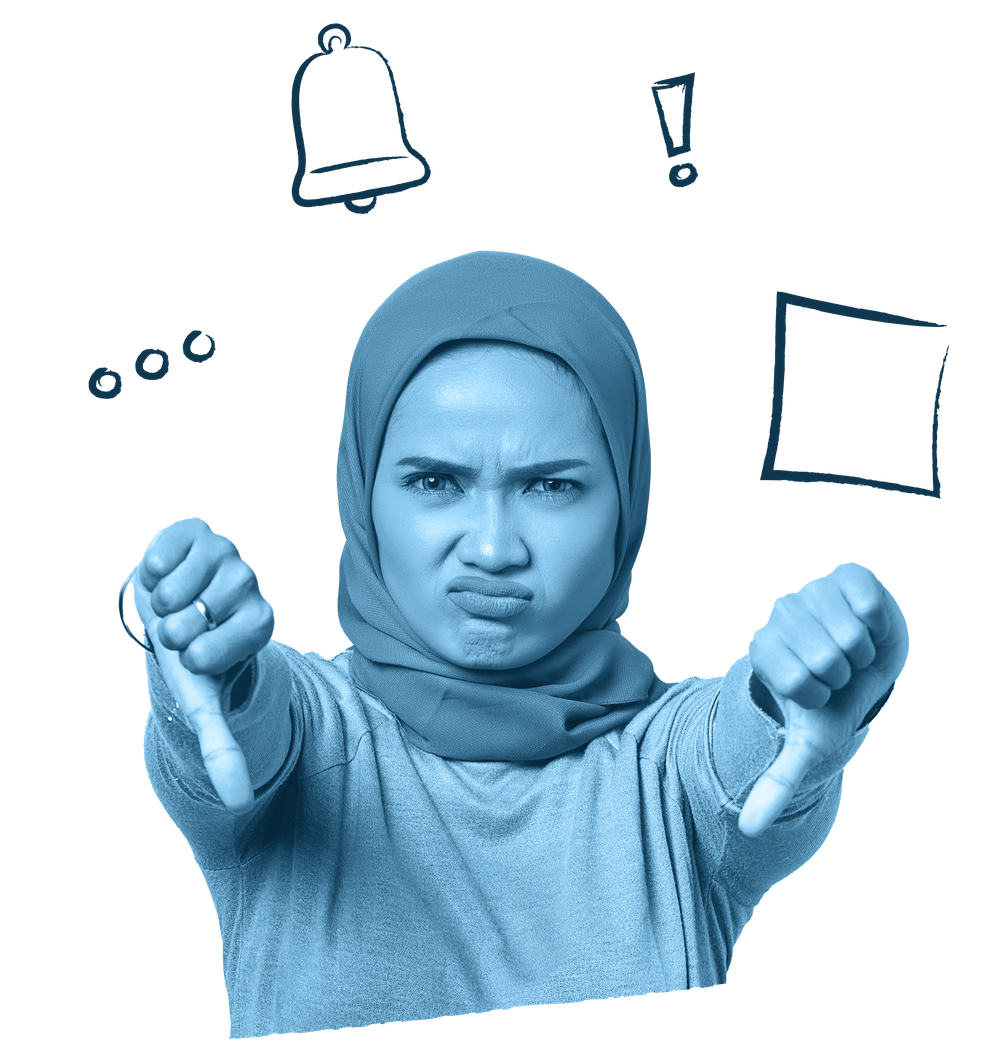 LD Persona woman thumbs down Distractions