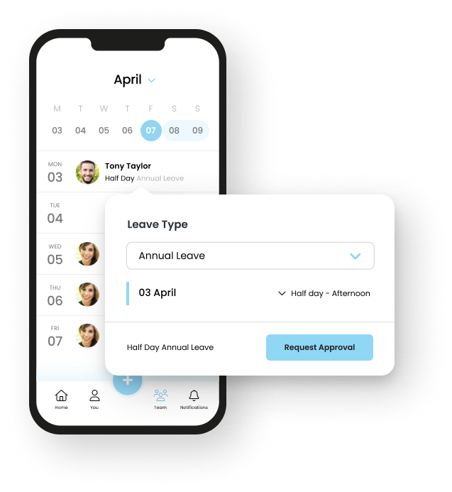 Leave request mobile