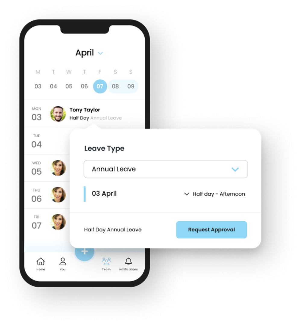 Leave request mobile